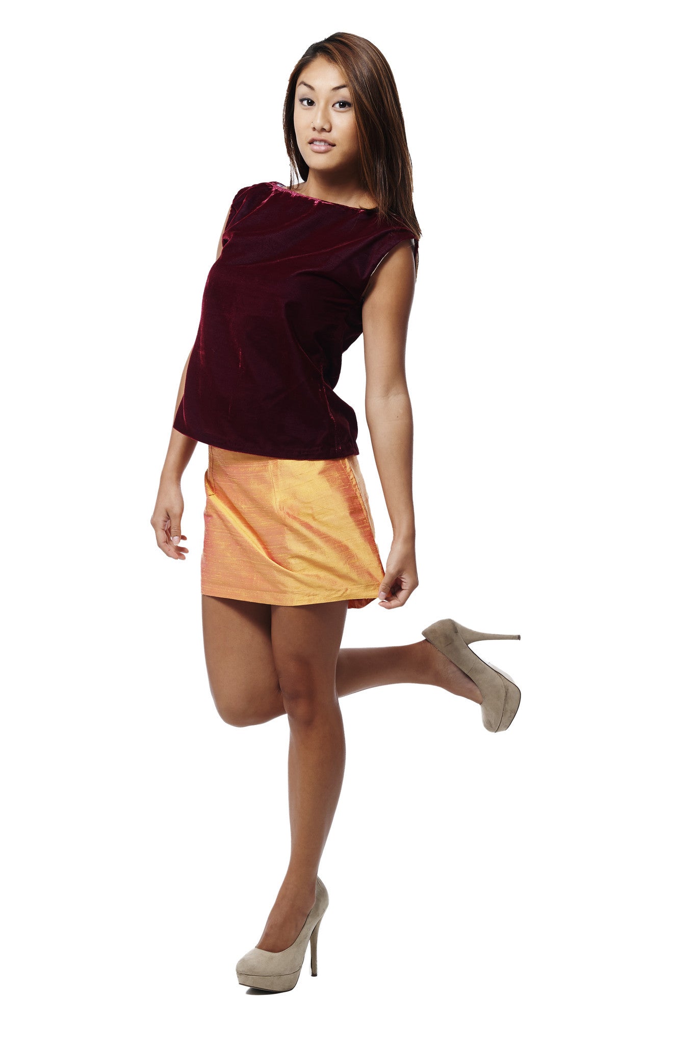 Shantung Silk Mini Skirt