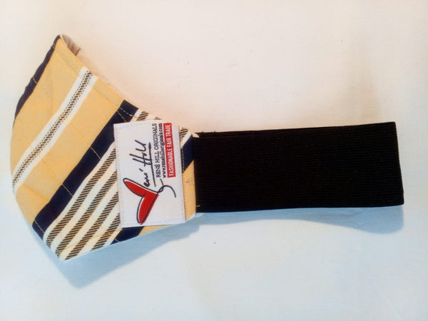 Blue & Yellow Striped Face Mask